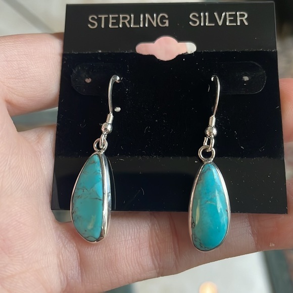 Sterling Silver Turquoise Stone High Grade Silver 925 earrings - Picture 15 of 17